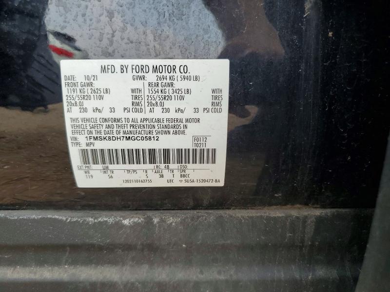 Продаж на аукціоні авто 2021 Ford Explorer, vin: 1FMSK8DH7MGC05812, номер лоту: 61030866