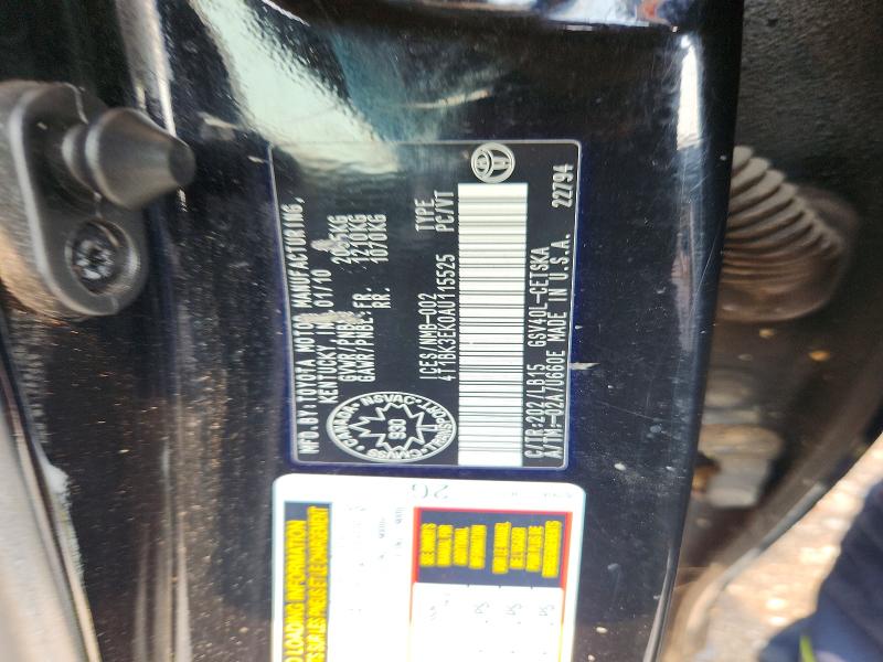 60827266 :رقم المزاد ، 4T1BK3EK0AU115525 vin ، 2010 Toyota Camry مزاد بيع