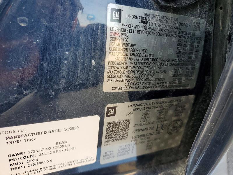 Продажа на аукционе авто 2021 Gmc Sierra, vin: 1GTU9BED7MZ124167, номер лота: 58771736