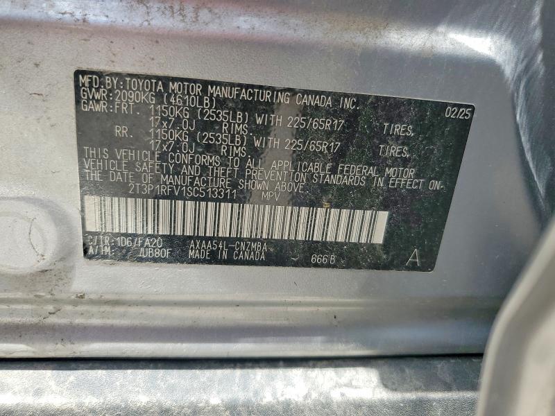 Продаж на аукціоні авто 2025 Toyota Rav4, vin: 2T3P1RFV1SC513311, номер лоту: 61629326