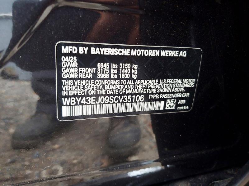 Продажа на аукционе авто 2025 Bmw I7, vin: WBY43EJ09SCV35106, номер лота: 61616696
