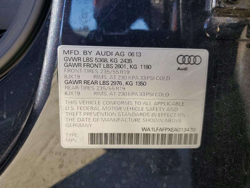 2014 Audi Q5 მანქანა იყიდება აუქციონზე, vin: WA1LFAFPXEA013470, აუქციონის ნომერი: 62340286