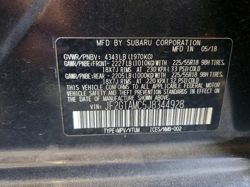 Продаж на аукціоні авто 2018 Subaru Crosstrek, vin: JF2GTAMC5J8344928, номер лоту: 60015916