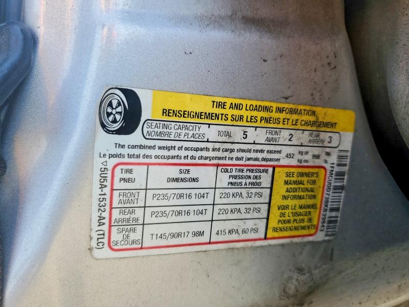 2011 Ford Escape მანქანა იყიდება აუქციონზე, vin: 1FMCU0D73BKB39843, აუქციონის ნომერი: 59587146