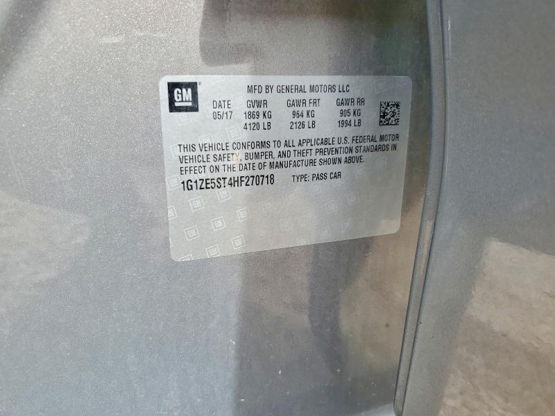 59230676 :رقم المزاد ، 1G1ZE5ST4HF270718 vin ، 2017 Chevrolet Malibu مزاد بيع