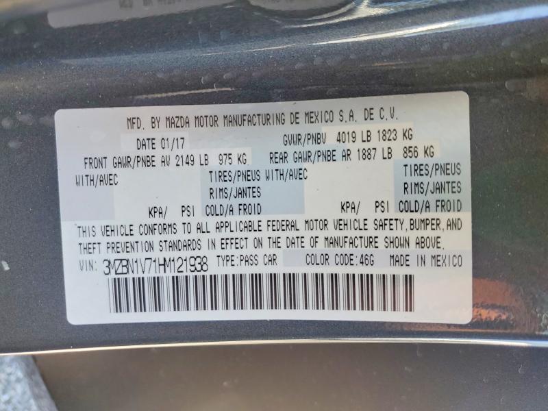 61714826 :رقم المزاد ، 3MZBN1V71HM121938 vin ، 2017 Mazda 3 مزاد بيع