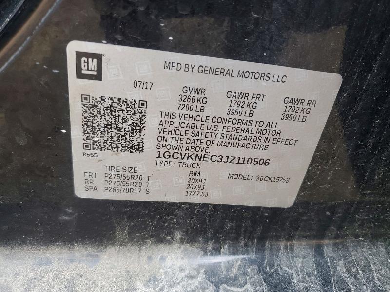 Aukcja sprzedaży 2018 Chevrolet Silverado, vin: 1GCVKNEC3JZ110506, numer aukcji: 62034776
