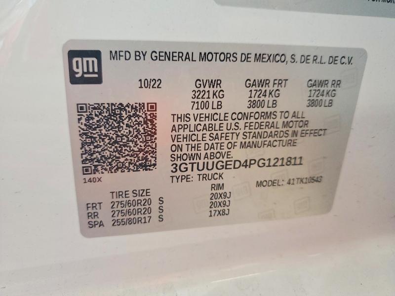 Aukcja sprzedaży 2023 Gmc Sierra, vin: 3GTUUGED4PG121811, numer aukcji: 60623026