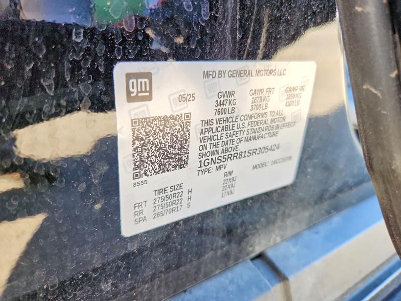 2025 Chevrolet Tahoe მანქანა იყიდება აუქციონზე, vin: 1GNS5RR81SR305424, აუქციონის ნომერი: 61016436