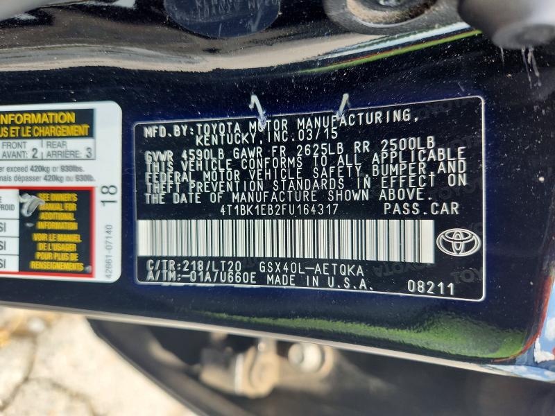 Aukcja sprzedaży 2015 Toyota Avalon, vin: 4T1BK1EB2FU164317, numer aukcji: 60640706