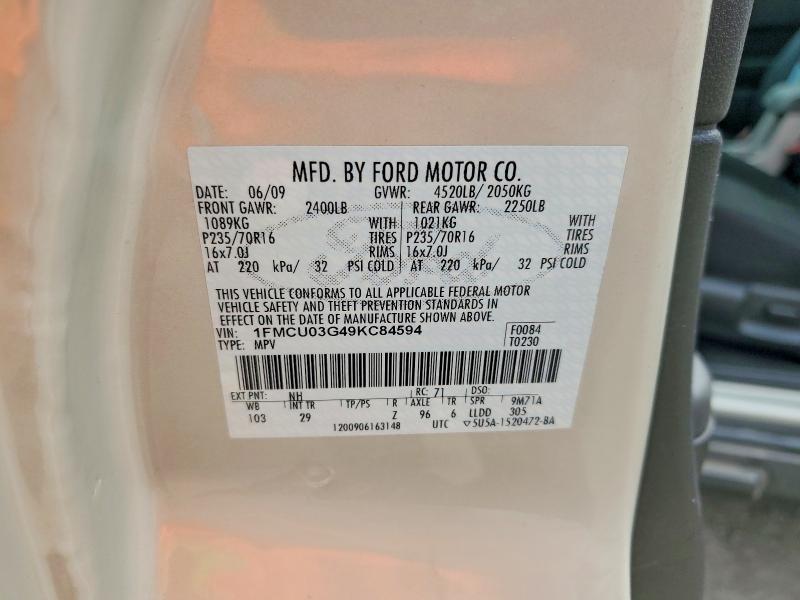 Продаж на аукціоні авто 2009 Ford Escape, vin: 1FMCU03G49KC84594, номер лоту: 60701636