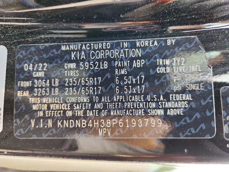 Aukcja sprzedaży 2023 Kia Carnival, vin: KNDNB4H38P6193799, numer aukcji: 61364356