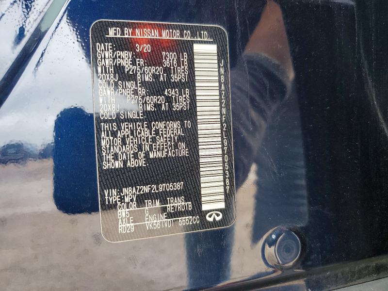 Продаж на аукціоні авто 2020 Infiniti Qx80, vin: JN8AZ2NF2L9705387, номер лоту: 61074926