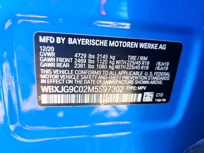 Aukcja sprzedaży 2021 Bmw X1, vin: WBXJG9C02M5S97302, numer aukcji: 62276576