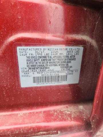 2017 Nissan Sentra მანქანა იყიდება აუქციონზე, vin: 3N1AB7AP1HL673044, აუქციონის ნომერი: 63038966