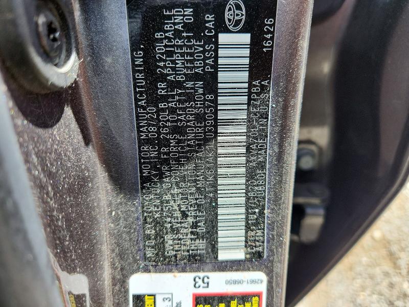 55732186 :رقم المزاد ، 4T1K61AK1LU390578 vin ، 2020 Toyota Camry مزاد بيع
