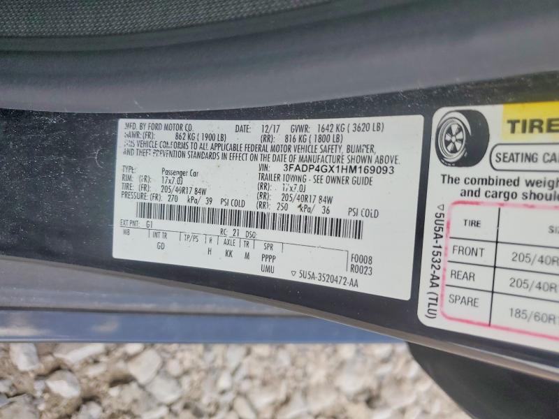 Продаж на аукціоні авто 2017 Ford Fiesta, vin: 3FADP4GX1HM169093, номер лоту: 62843916