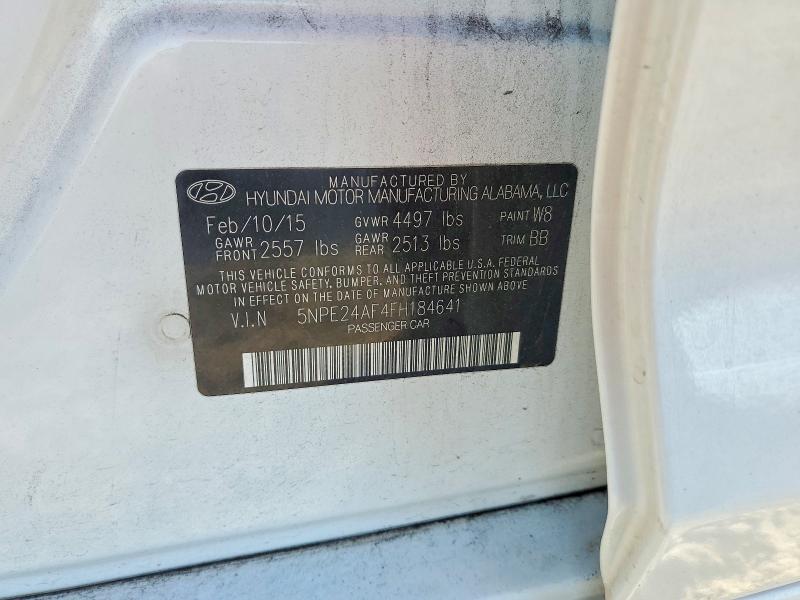 60331386 :رقم المزاد ، 5NPE24AF4FH184641 vin ، 2015 Hyundai Sonata مزاد بيع