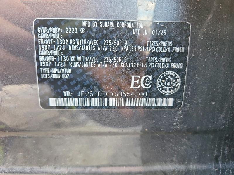 Продаж на аукціоні авто 2025 Subaru Forester, vin: JF2SLDTCXSH554200, номер лоту: 62928116