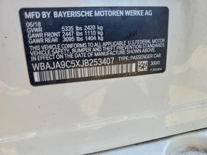 2018 Bmw 530e მანქანა იყიდება აუქციონზე, vin: WBAJA9C5XJB253407, აუქციონის ნომერი: 59714856