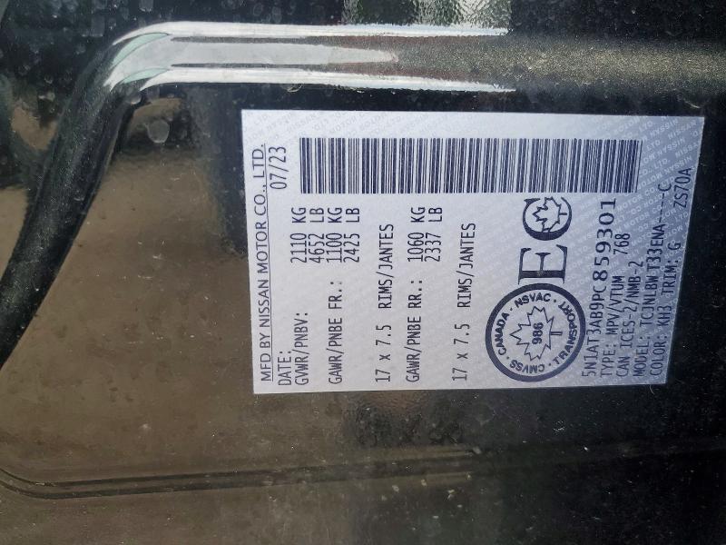 60592216 :رقم المزاد ، 5N1AT3AB9PC859301 vin ، 2023 Nissan Rogue مزاد بيع