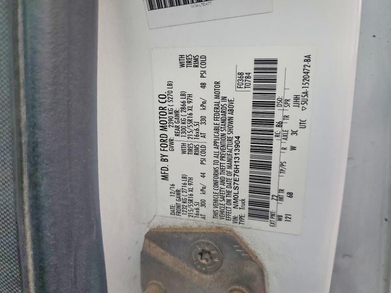 60174366 :رقم المزاد ، NM0LS7E76H1313904 vin ، 2017 Ford Transit Connect مزاد بيع