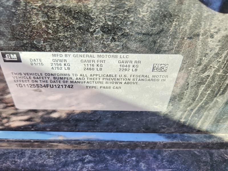 Aukcja sprzedaży 2015 Chevrolet Impala, vin: 1G1125S34FU121742, numer aukcji: 60944606
