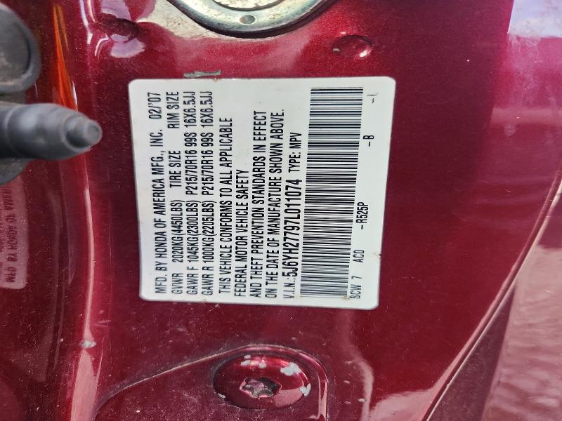 2007 Honda Element მანქანა იყიდება აუქციონზე, vin: 5J6YH27797L011074, აუქციონის ნომერი: 63171606