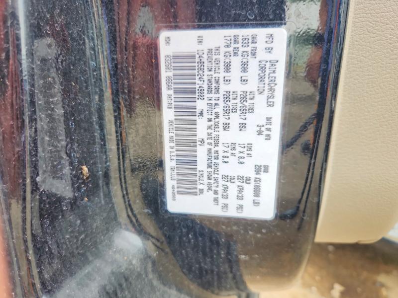 2004 Dodge Durango მანქანა იყიდება აუქციონზე, vin: 1D4HB58D24F149002, აუქციონის ნომერი: 61787986