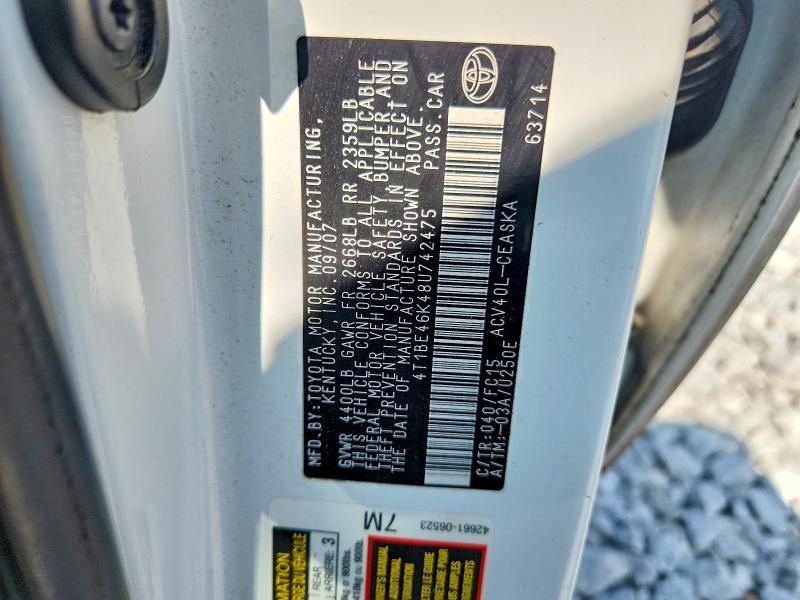 63188216 :رقم المزاد ، 4T1BE46K48U742475 vin ، 2008 Toyota Camry مزاد بيع