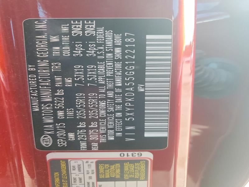 Продаж на аукціоні авто 2016 Kia Sorento, vin: 5XYPKDA55GG122187, номер лоту: 59531426