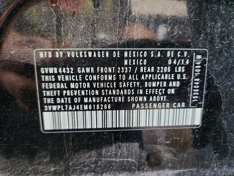 Aukcja sprzedaży 2014 Volkswagen Jetta, vin: 3VWPL7AJ4EM618266, numer aukcji: 60819726