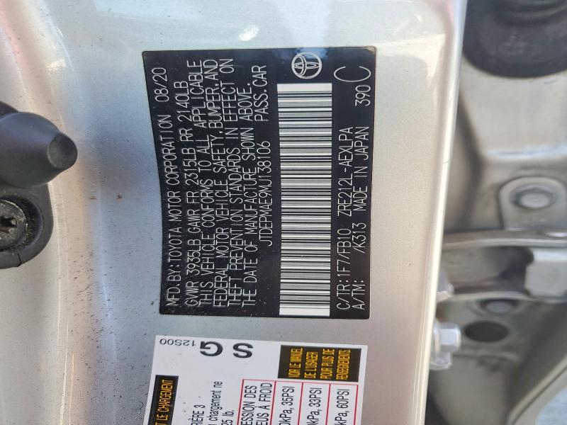 Продаж на аукціоні авто 2021 Toyota Corolla, vin: JTDEPMAE9MJ138106, номер лоту: 59887686