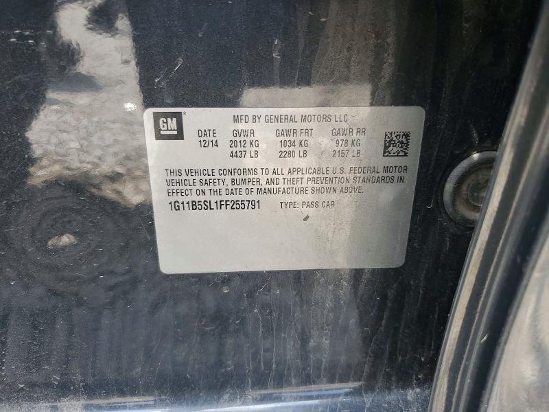 Продажа на аукционе авто 2015 Chevrolet Malibu, vin: 1G11B5SL1FF255791, номер лота: 59594836
