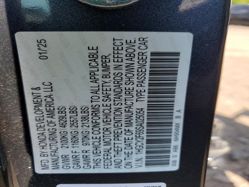 Aukcja sprzedaży 2025 Honda Accord, vin: 1HGCY2F69SA025054, numer aukcji: 60799236