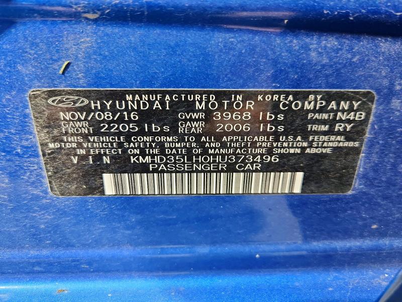 Aukcja sprzedaży 2017 Hyundai Elantra Gt, vin: KMHD35LH0HU373496, numer aukcji: 62317496