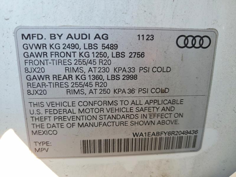 Aukcja sprzedaży 2024 Audi Q5, vin: WA1EABFY6R2049436, numer aukcji: 61295156