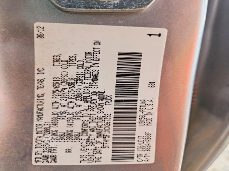 Aukcja sprzedaży 2012 Toyota Tundra, vin: 5TFHY5F1XCX267392, numer aukcji: 59802756