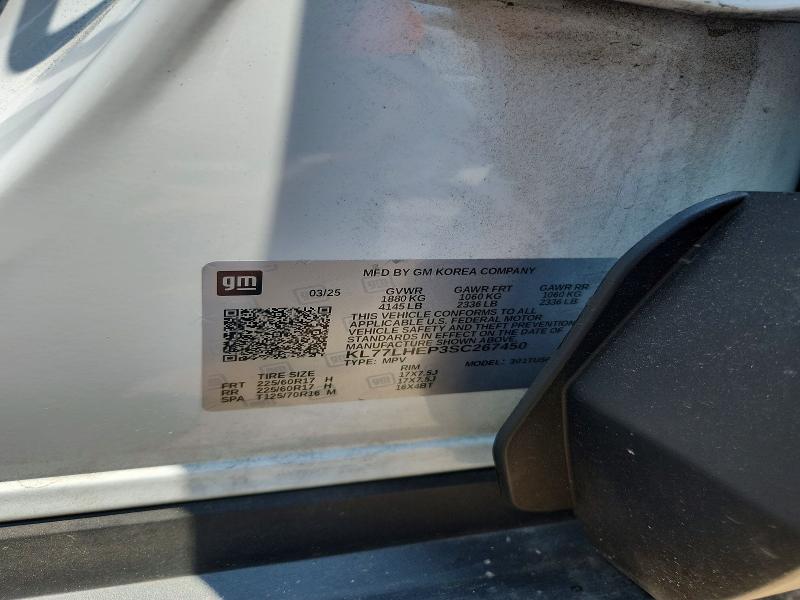 62221266 :رقم المزاد ، KL77LHEP3SC267450 vin ، 2025 Chevrolet Trax مزاد بيع