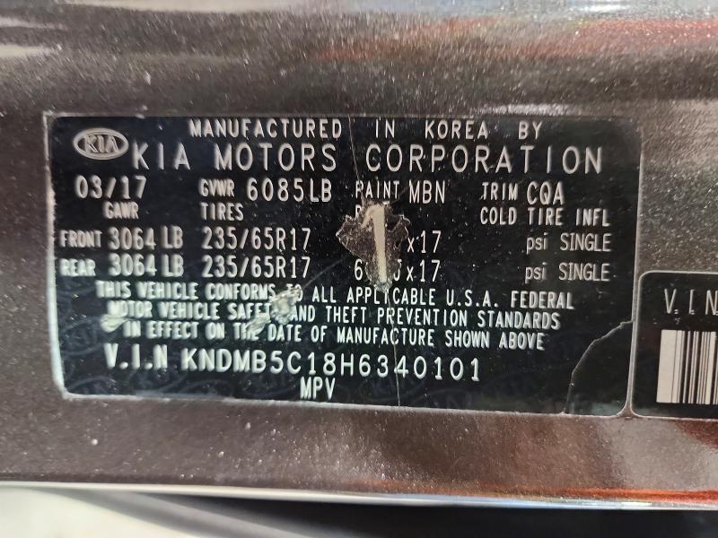 Aukcja sprzedaży 2017 Kia Sedona, vin: KNDMB5C18H6340101, numer aukcji: 60706676