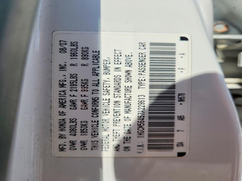Продаж на аукціоні авто 2007 Honda Accord, vin: 1HGCM56457A229613, номер лоту: 62144486