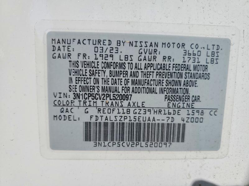 Auction sale of the 2023 Nissan Kicks, vin: 3N1CP5CV2PL520097, lot number: 59646206