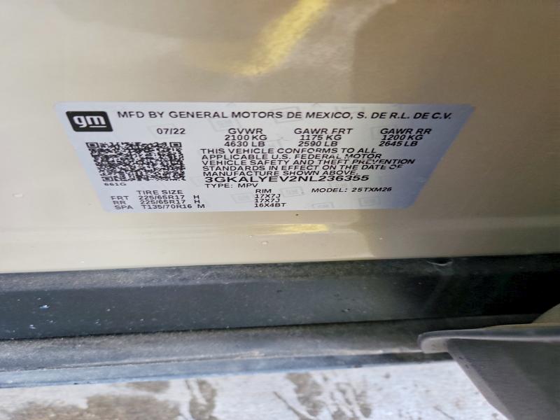 Продаж на аукціоні авто 2022 Gmc Terrain, vin: 3GKALYEV2NL236355, номер лоту: 58783666