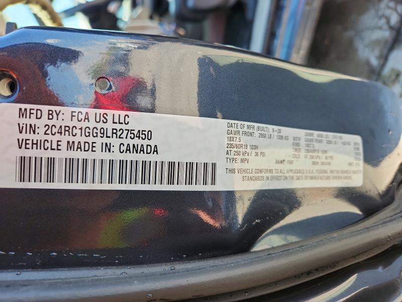 Продажа на аукционе авто 2020 Chrysler Pacifica, vin: 2C4RC1GG9LR275450, номер лота: 61064036