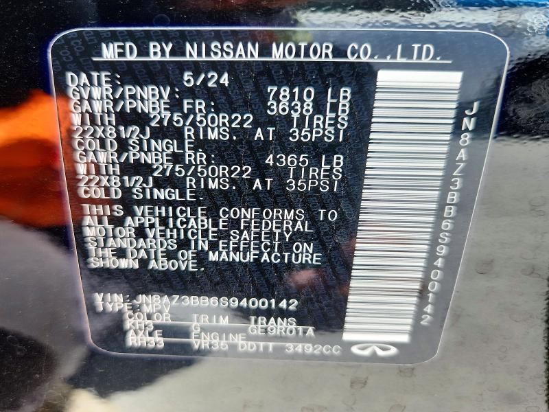 Продаж на аукціоні авто 2025 Infiniti Qx80, vin: JN8AZ3BB6S9400142, номер лоту: 59249866