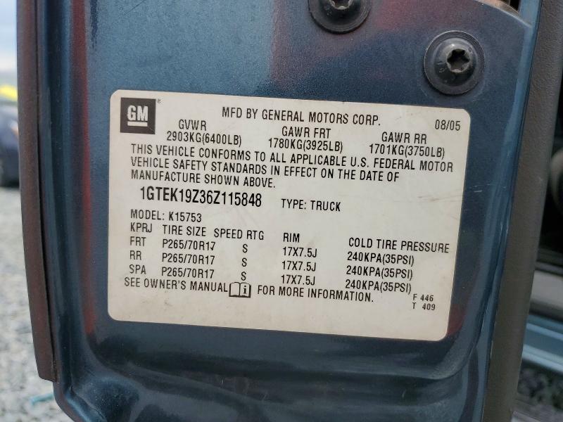 61685036 :رقم المزاد ، 1GTEK19Z36Z115848 vin ، 2006 Gmc New Sierra مزاد بيع