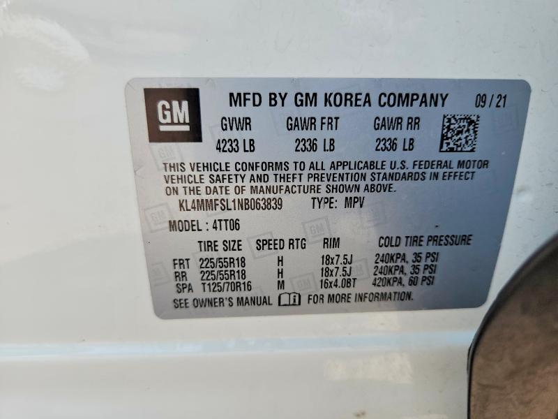 Продажа на аукционе авто 2022 Buick Encore Gx, vin: KL4MMFSL1NB063839, номер лота: 59697116
