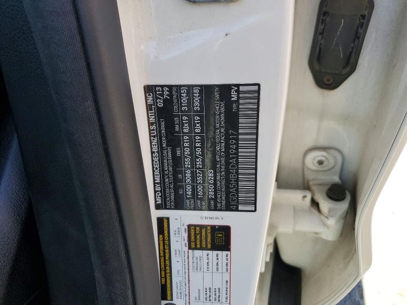 2013 Mercedes-benz Ml მანქანა იყიდება აუქციონზე, vin: 4JGDA5HB4DA194917, აუქციონის ნომერი: 60403646