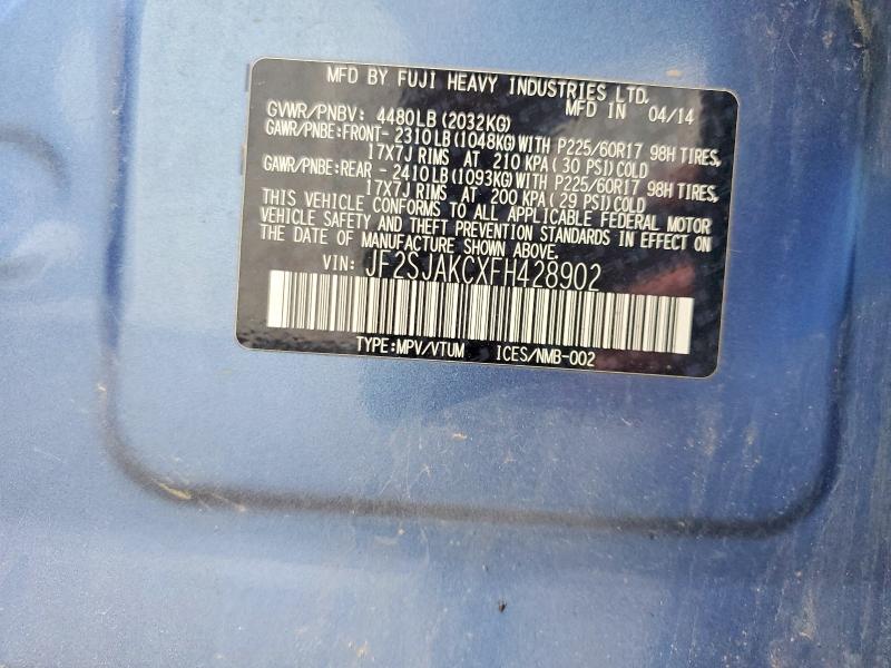 Продаж на аукціоні авто 2015 Subaru Forester, vin: JF2SJAKCXFH428902, номер лоту: 60223426