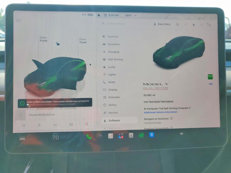 61377256 :رقم المزاد ، 7SAYGDEF7NF536619 vin ، 2022 Tesla Model Y مزاد بيع